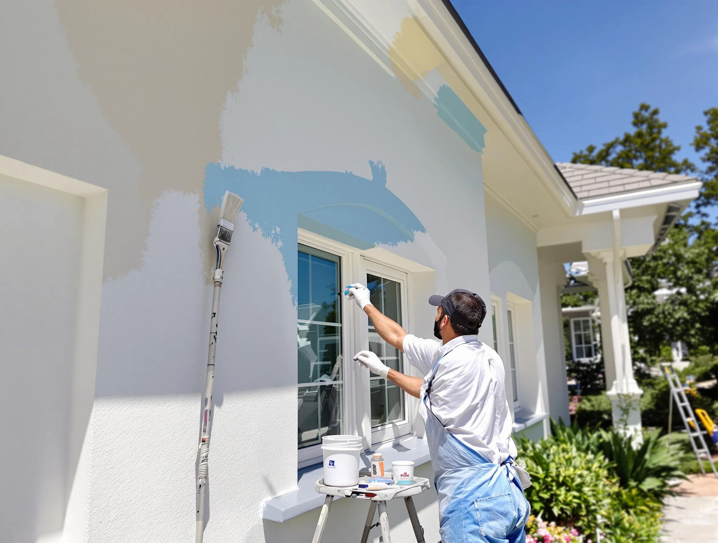 Brunswick House Painters professional painting the exterior of a house in Brunswick, OH